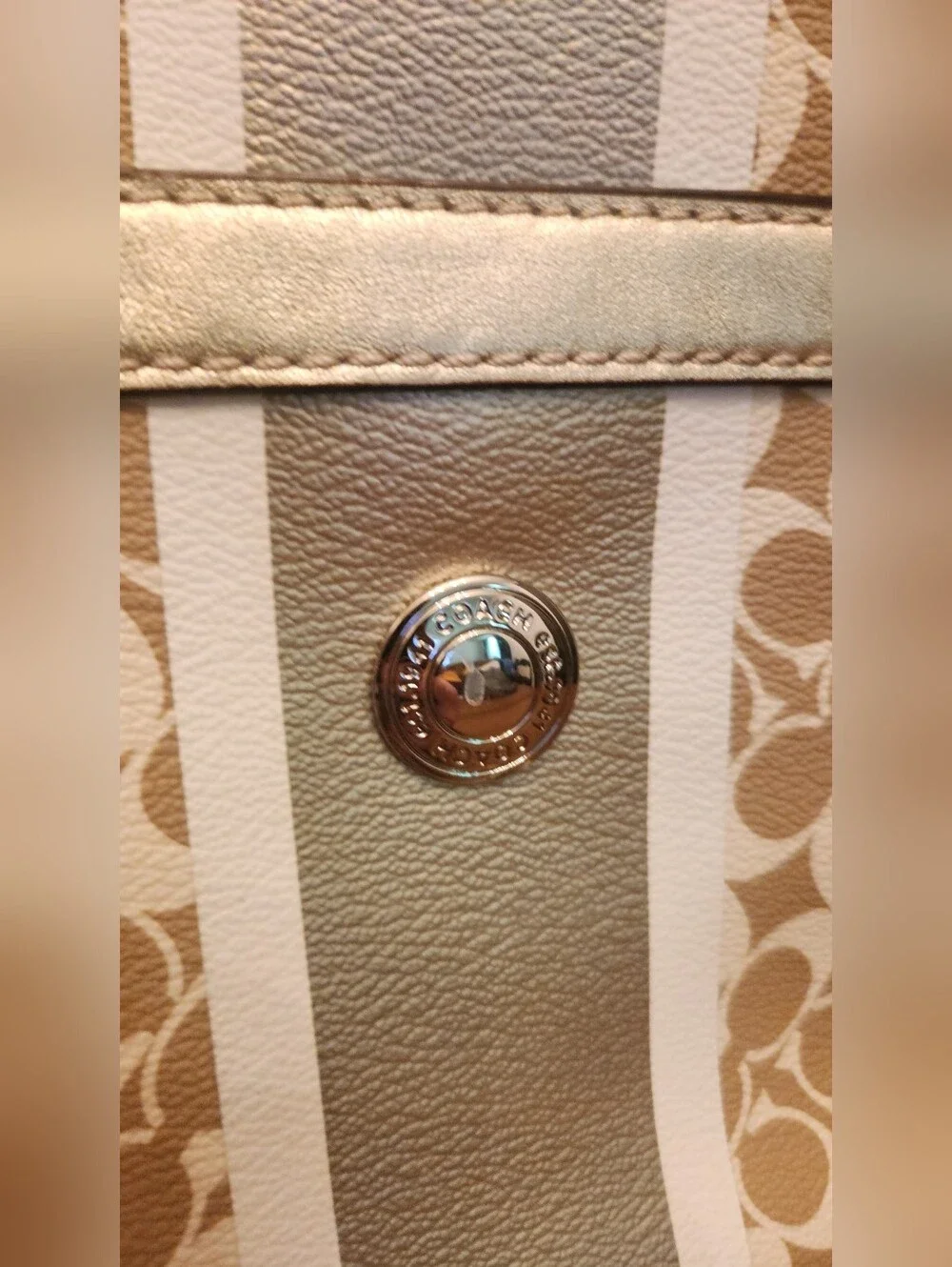 Coach Circa 2011 Classic Diaper Bag Tote with Contrast Center Stripe Pristine!!!